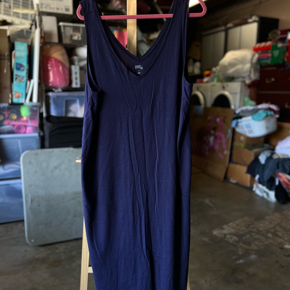 Navy Blue Sleeveless Dress
